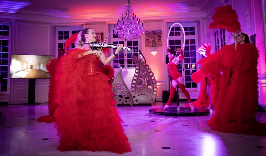 Violoniste pour un événement organisé par le Groupe Silam dans un château en Normandie.