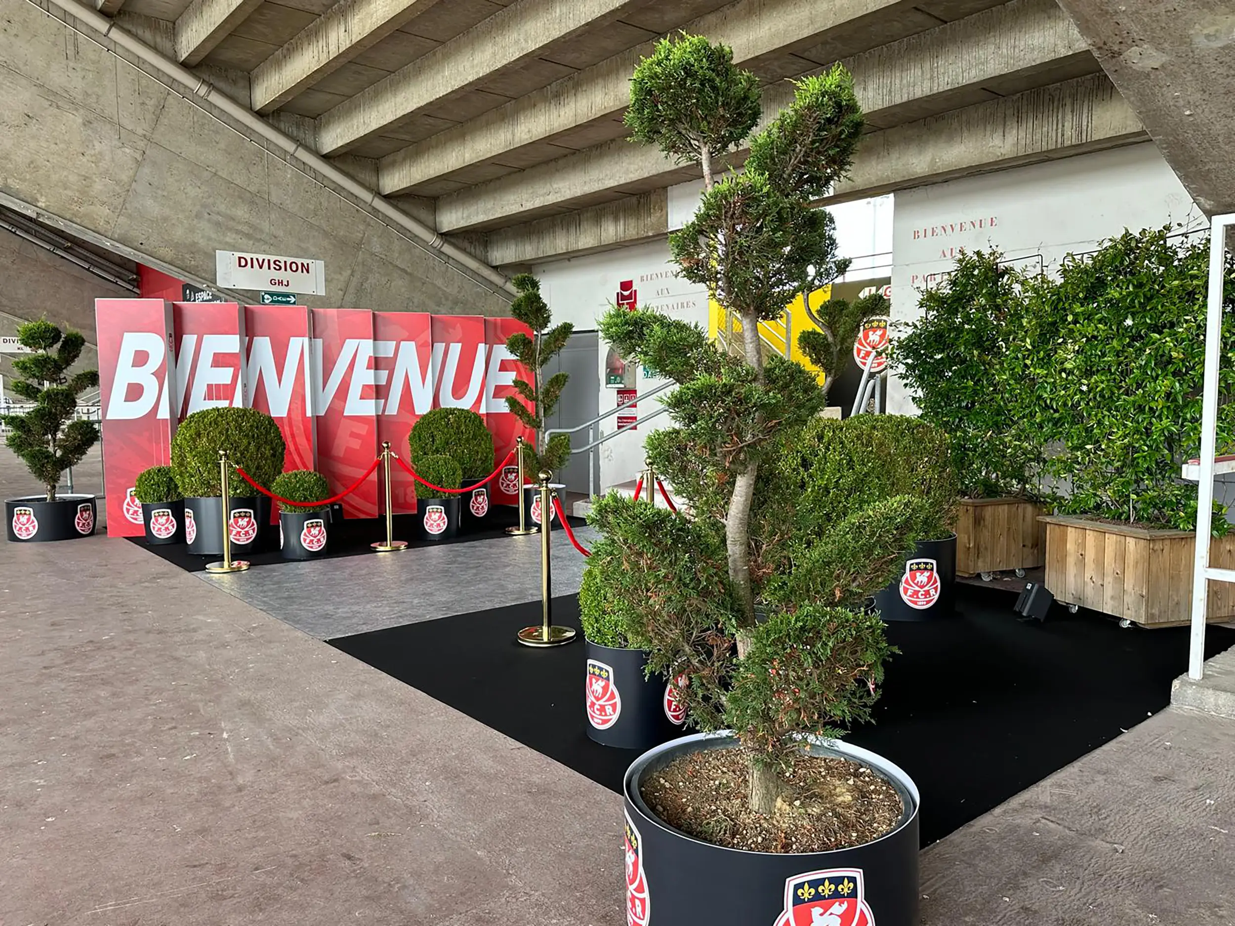 L'agencement de l'accueil du Football Club Rouen réalisé par le Groupe Silam.