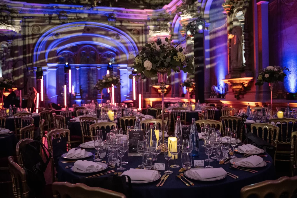 Dîner de gala réalisé au Palais Bénédicte par notre agence événementielle en Seine-Maritime.