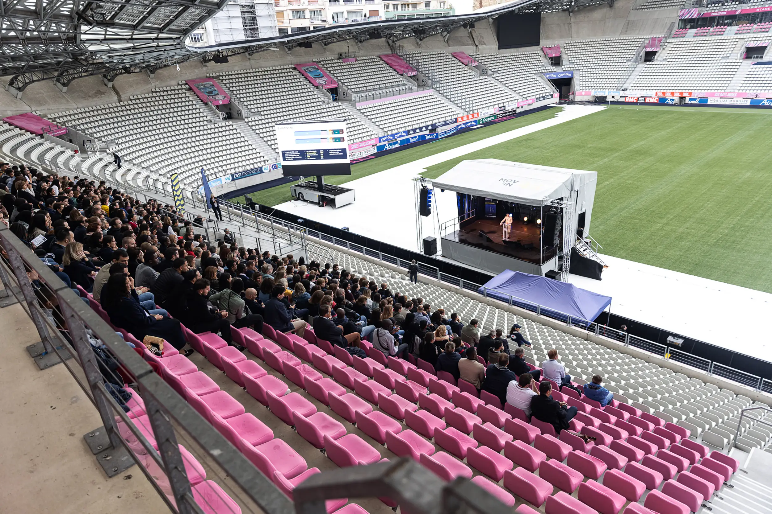 Tribunes du Stade Jean Bouin, lieu référent pour vos événements organisés par le Groupe Silam.